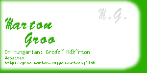 marton groo business card